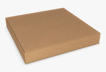 Illustration 3D Cardboard box, neatly folded, plain and ready for use