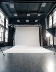 grand studio photo ou tournage pour film ou shooting en ia