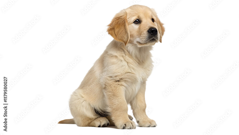 Wall mural retriever puppy 2 months isolated on transparent background