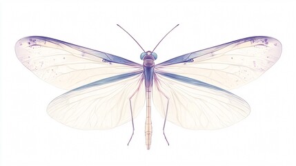 Ethereal Insect with Delicate Wings: Nature-Inspired Wall Art