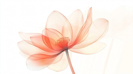 Fototapeta premium Ethereal Bloom: A Delicate Floral Vision in Orange