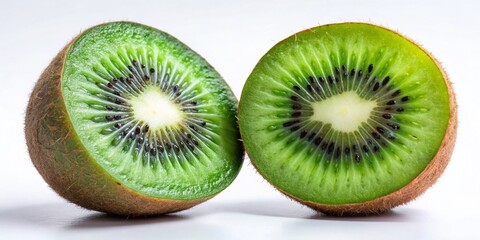 Fototapeta premium Fresh Kiwi Fruit on White Background: Vibrant, Juicy, and Ready to Eat