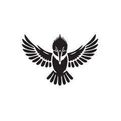 Obraz premium Black Bird Silhouette Logo Fluid And Dynamic Vector Art