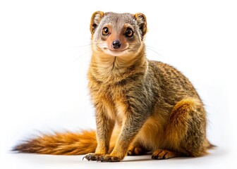 Fototapeta premium Isolated Mongoose: Adorable Wildlife Stock Photo, White Background