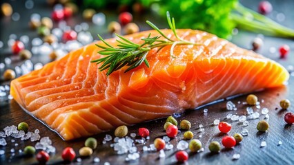 Fresh Salmon Clipart: Candid Photo of a Raw Salmon Fillet