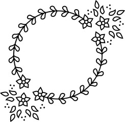 Round frame of flowers