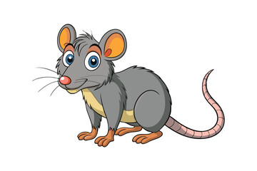 Happy cartoon mouse with cheese in a fun and cute 3D illustration