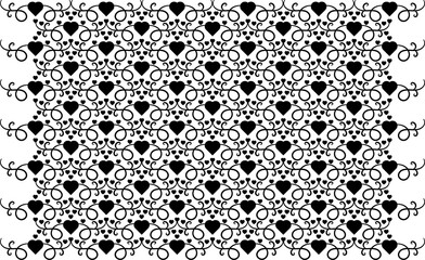 Black and white floral seamless pattern. Monochrome print