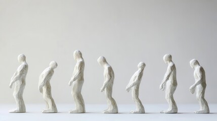 Obraz premium Human Evolution Stages in Minimalist Sculpture
