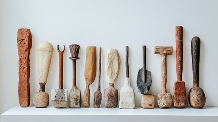 Collection of Unique Vintage Crafting Tools Displayed