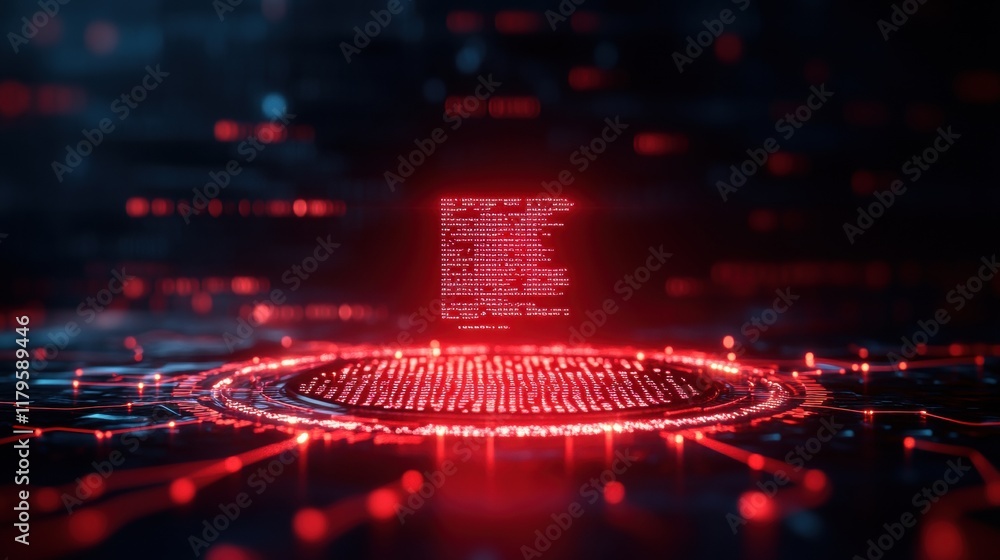 Poster sleek red and black computer keyboard illuminated by striking red backlight ideal for gaming and cre