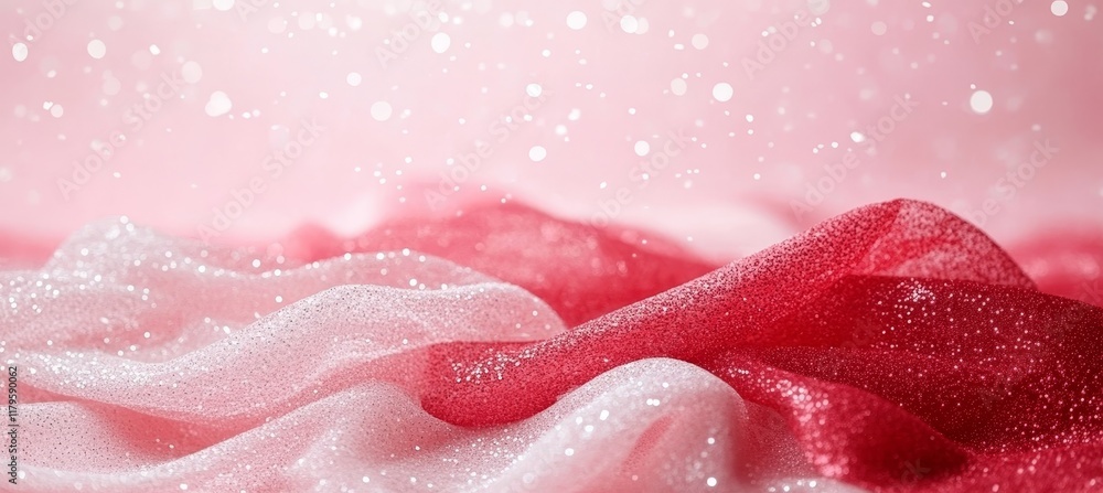Poster pink and red sparkling glitter gradient background with swirling pattern for valentine s day banner.