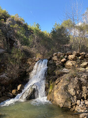 Waterfall clear pool. High quality 4k footage