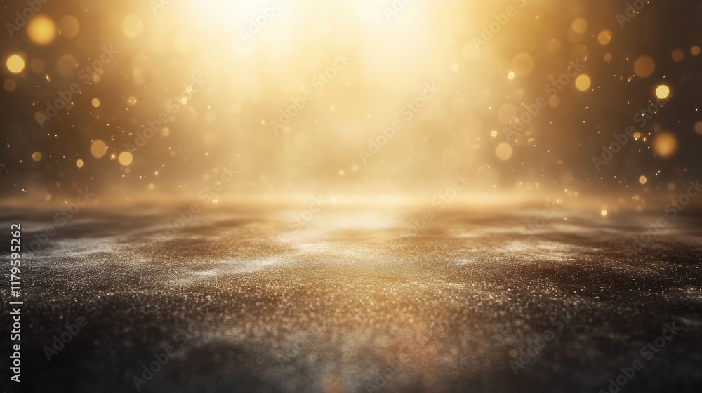 Poster elegant golden bokeh background with soft light and shimmering surface for premium branding and prom