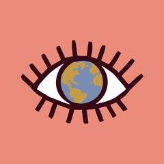 Earth day symbol.22 april. Modern stylized flat picture.