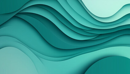 Obraz premium Abstract flowing blue and green background with copy space