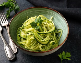 zucchini noodles fresh and healthy courgette vegetable food