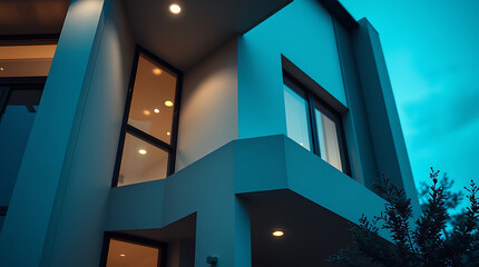 Fototapeta premium Modern Building Exterior at Dusk