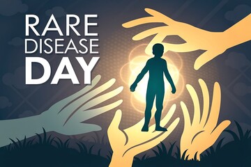 rare disease day Poster, Banner, Rare Disease Awareness Day with Central Figure. rare disease day ,
