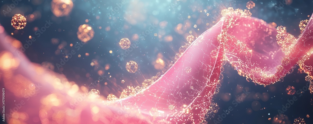 Poster ethereal flow of light and color in abstract digital art