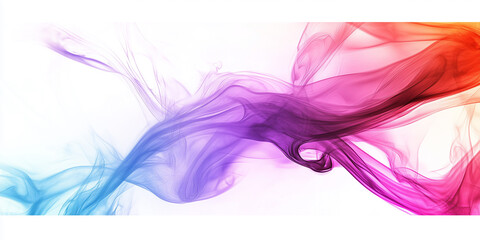 Iridescent smoke on white background