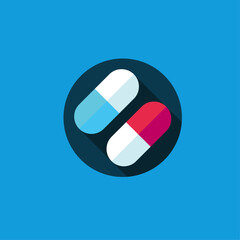 Medicine pill bottle icon flat vector design
