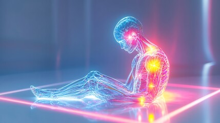 Stunning 3D Render: Painfully Realistic Depiction of Body Aches and Joint Inflammation. AI Generated