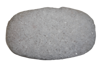 piece of flat ice, flat piece of oval ice isolated on white background