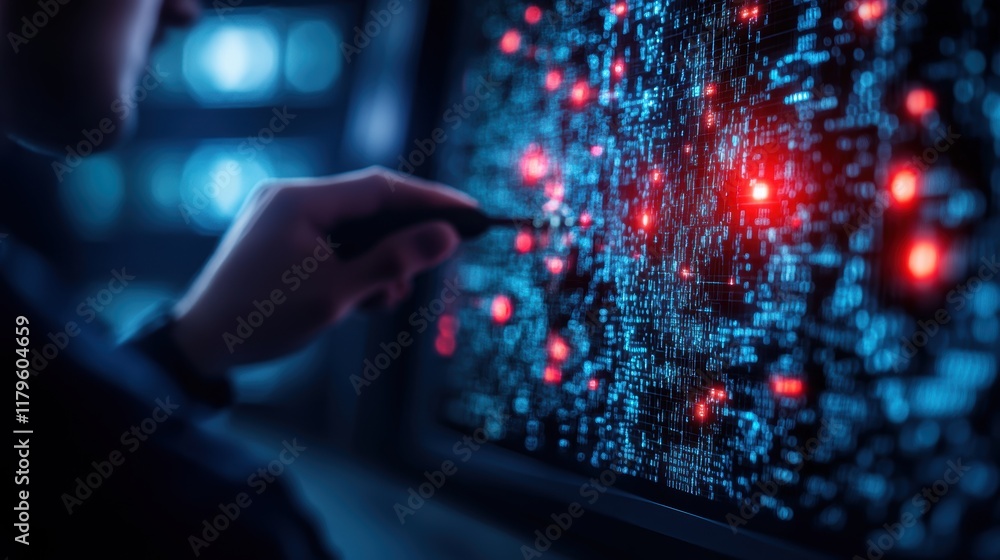 Poster focused individual engaged in work on computer screen surrounded by organized workspace reflecting p