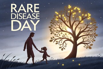 Rare Disease Awareness, Poster, Banner, Story, Educating with Chalkboard and Symbols
