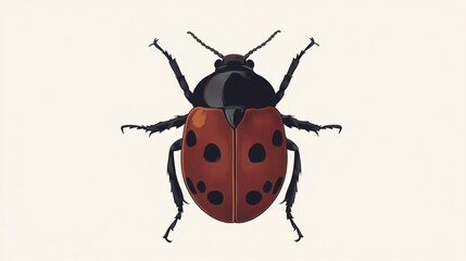 Red Beetle with Black Spots: A Detailed Illustration of Insect Anatomy
