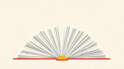 Open Book Mockup: Clean Minimalist Illustration, Spreading Pages on Neutral Background. AI Generated