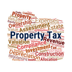 Fototapeta premium Property Tax Word Cloud
