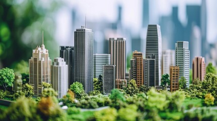 Obraz premium Eco-Friendly Urban Landscape: A Miniature Metropolis