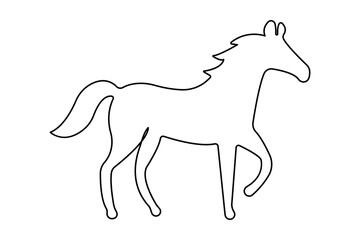 Horse continuous single line art and isolated outline vector illustration
