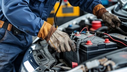Technician Hands of a Car Mechanic Working on Repairs, Demonstrating Precision and Expertise in Auto Maintenance and Vehicle Servicing