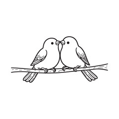 love bird isolated coloring page for kids and adult vector art line art illustration