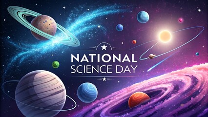 National Science Day celebration with Science Day Poster, Illustration Design 
