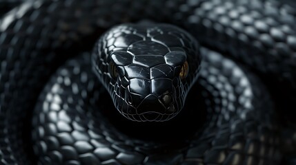 Fototapeta premium Closeup of a black snake