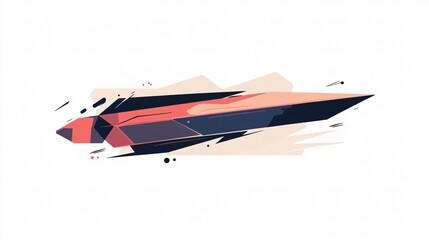 Abstract Geometric Spaceship Illustration: A Futuristic Vector Design for Space Exploration