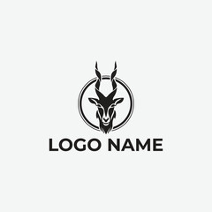 Goat head logo template vector illustration