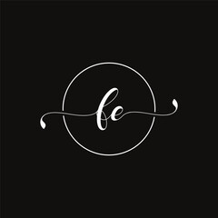 Vector luxury letter fe logo design
