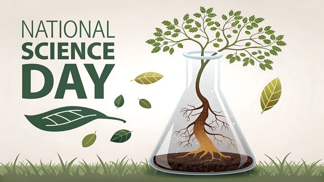 Science Day, National Science Day Banner, celebration with various scientific icons. National Science Day Poster.