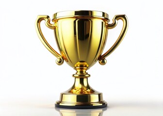 Gold Trophy Cup, Winner Award,  Luxury Prize, Championship,  First Place - Isolated on White Background