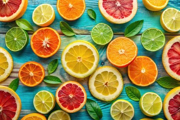 Sun-drenched citrus explodes in this acrylic painting; a rule-of-thirds arrangement creates a juicy summer scene.