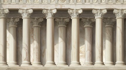 Fototapeta premium Classical Architecture with Corinthian Columns and Elegant Design