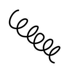 black spiral springs  metallic coil and linear spirals