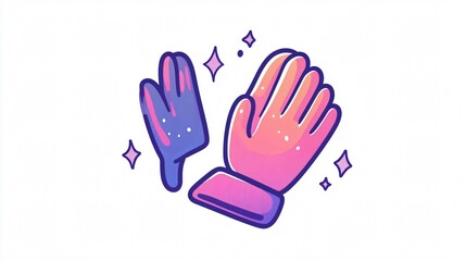 Obraz premium Two Vibrant Gloves: A Colorful Representation of Hand Protection and Warmth