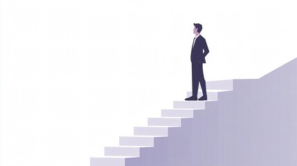 Businessman Ascending Stairs: A Symbol of Career Growth and Success