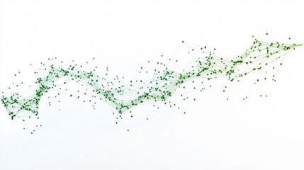 Obraz premium Abstract Green Network on White Background - Digital Connections and Data Flow Visualization
